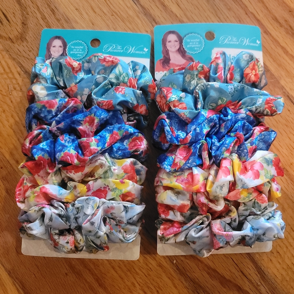 FIRM New Pioneer Woman 2 packs with 8 piece each floral hair scrunchies